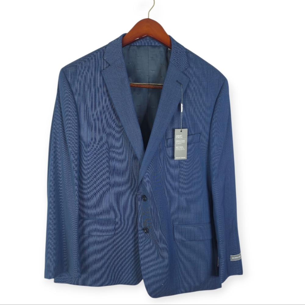 Michael Kors Men's Classic-Fit Wool Stretch Solid Suit Jacket New Sz 46reg - Picture 3 of 9
